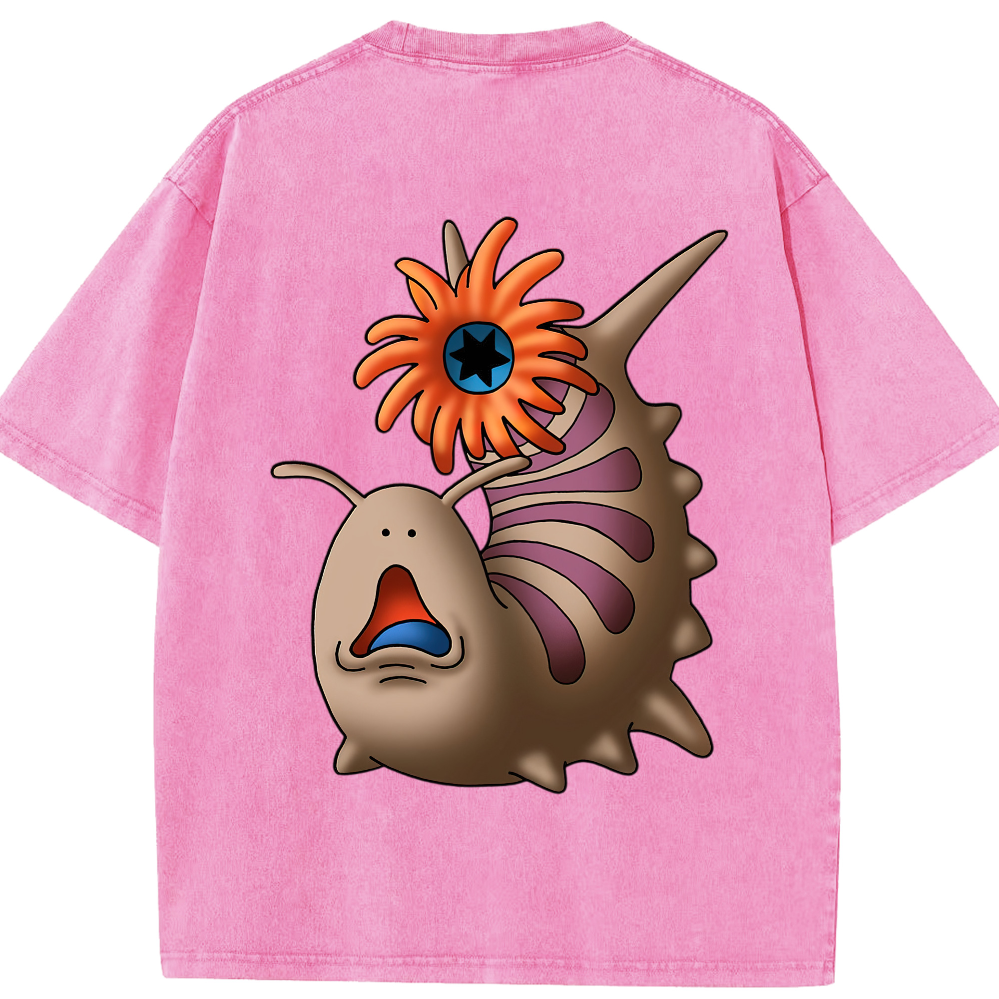 （画像用） ドラゴンクエスト Doragon Kuesuto Dragon Quest 綿100% ヴィンテージ風 半袖Tシャツ（背面プリント）